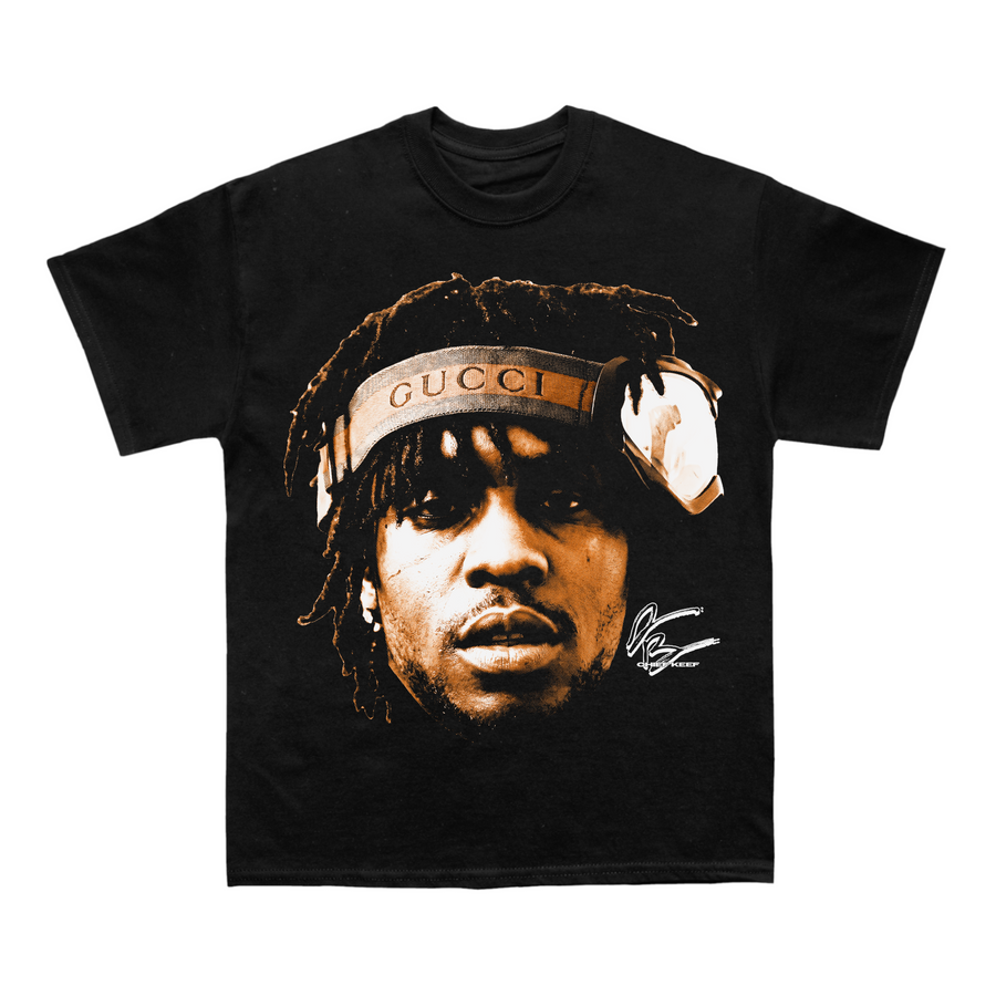Chief Keef Face Unisex Heavyweight Cotton Graphic T-Shirt Black