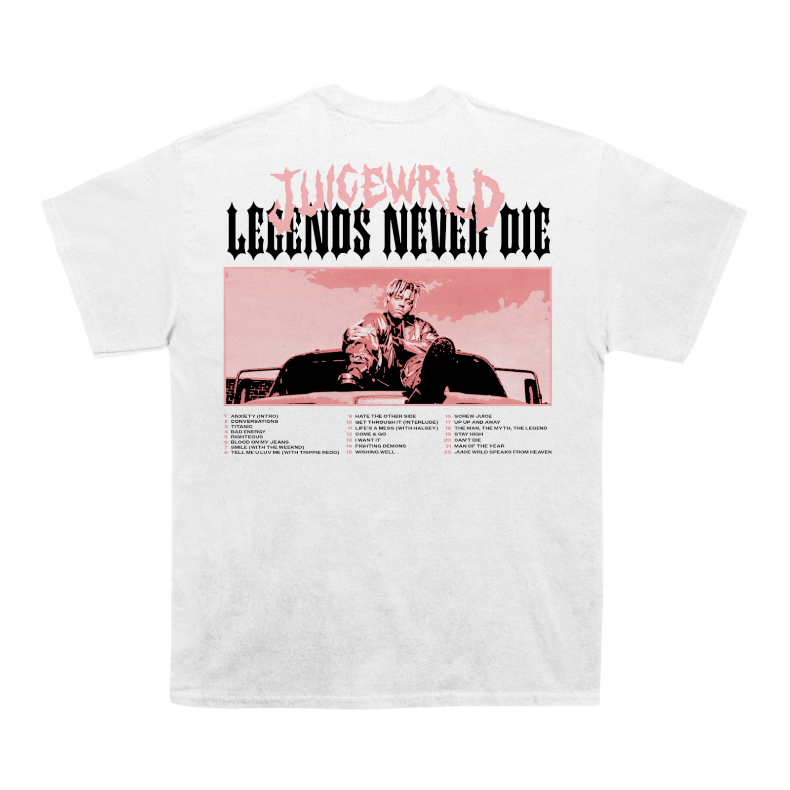 Juice Wrld Legends Never Die T-shirt (With Backprint)